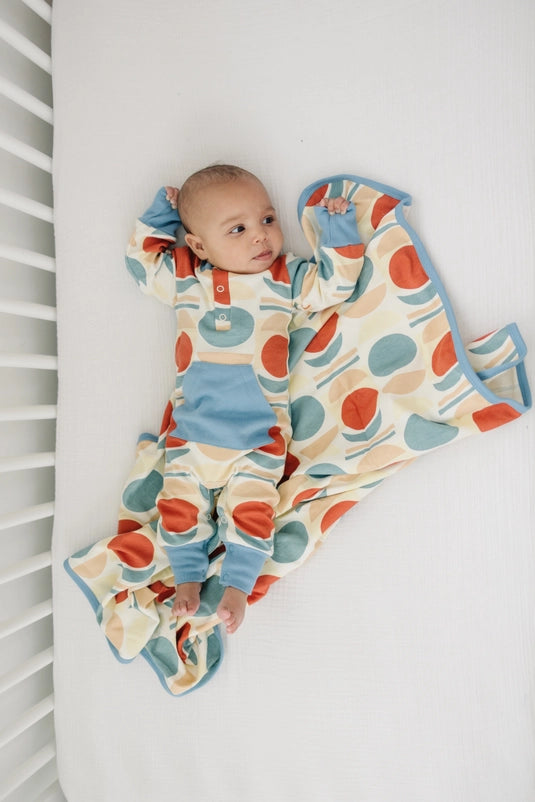 Geometric Moon Organic Baby Playsuit