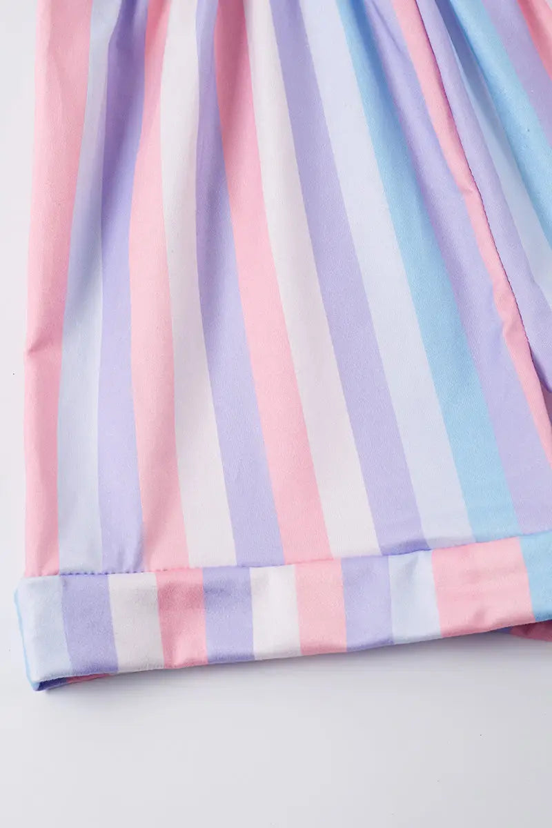 Multicolored Stripe Ruffle Jumpsuit