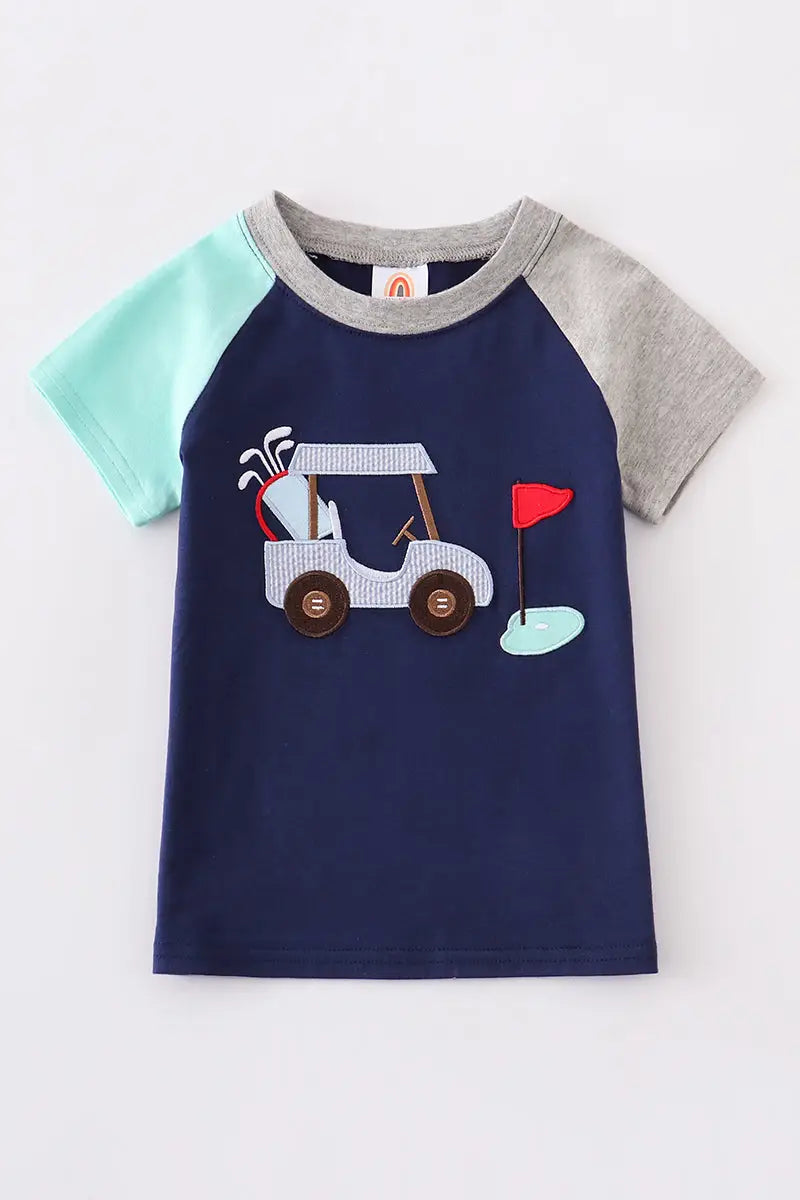 Navy Golf Embroidery Tee