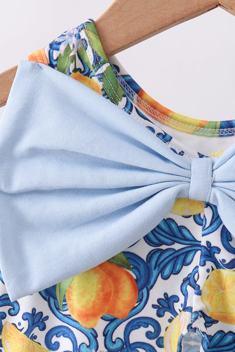Lemon Smocked Bloomers Set