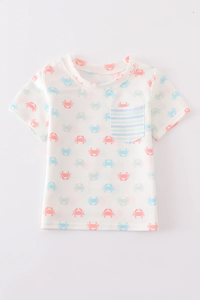Crab Print Pocket Tee
