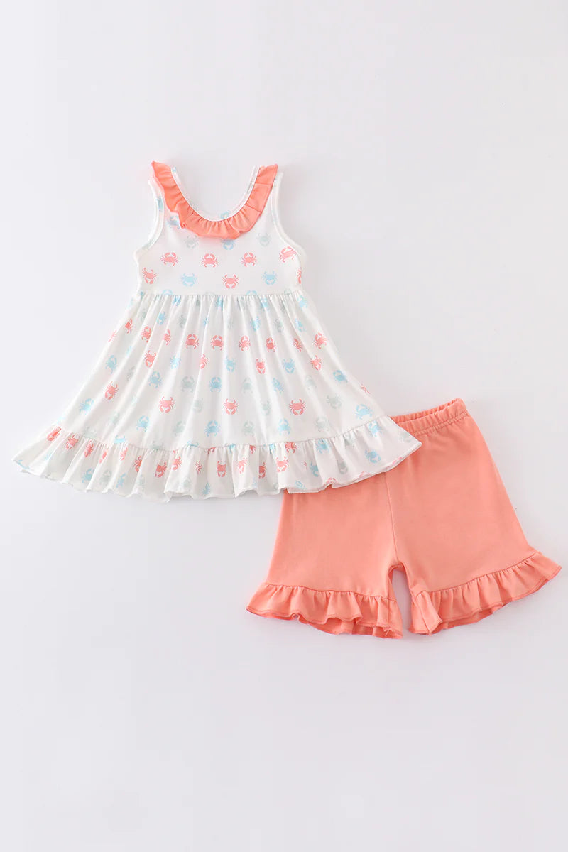 Crab Print Ruffle Set
