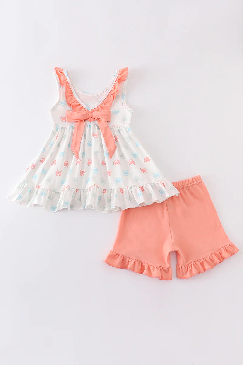 Crab Print Ruffle Set