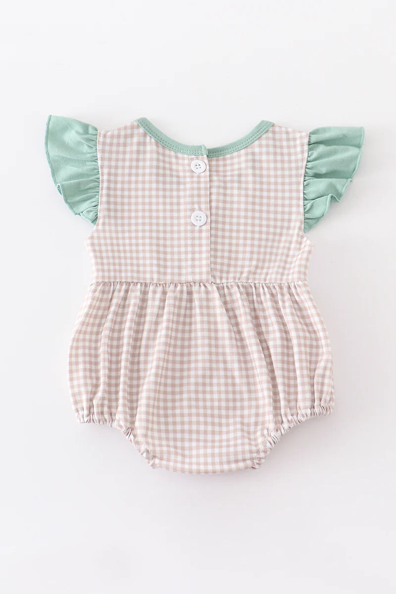 Plaid Pumpkin Embroidered Bubble