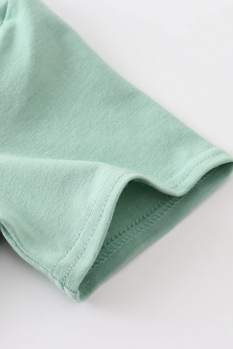 Sage Pumpkin Embroidered Tee