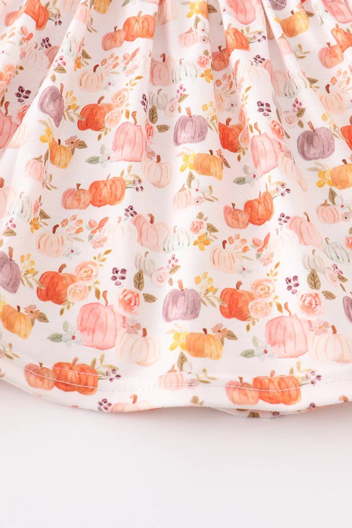 French Knot Pumpkin Ruffle Shorts Set