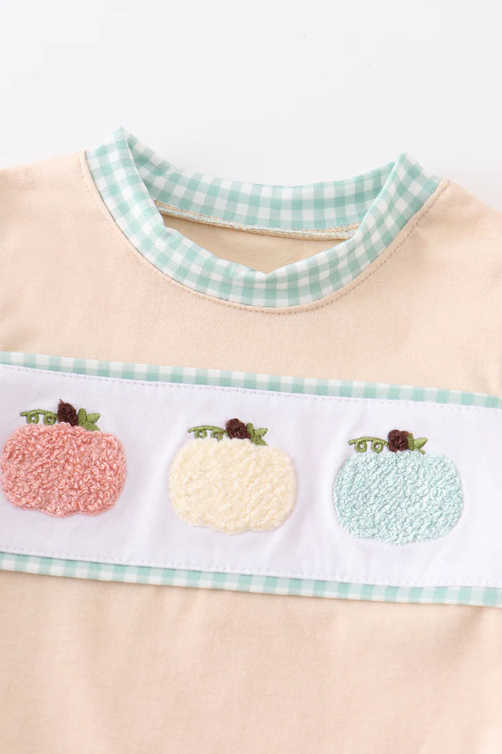 French Knot Pumpkin Romper