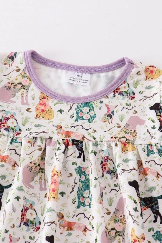 Puppy Print Ruffle Set