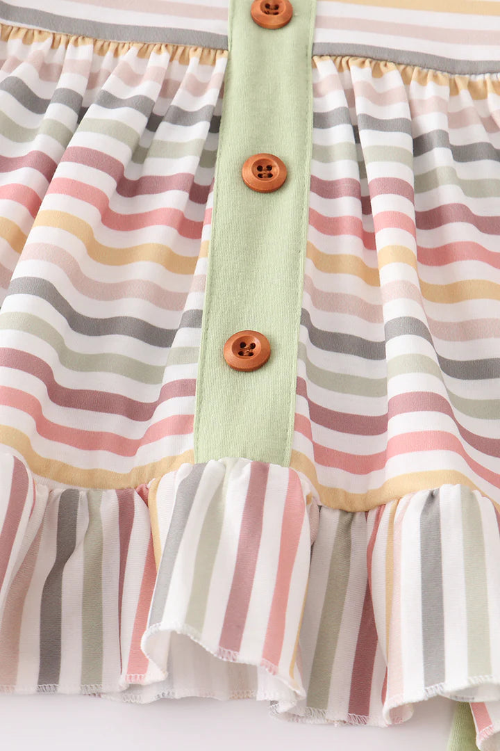 Striped Pocket Ruffle Set