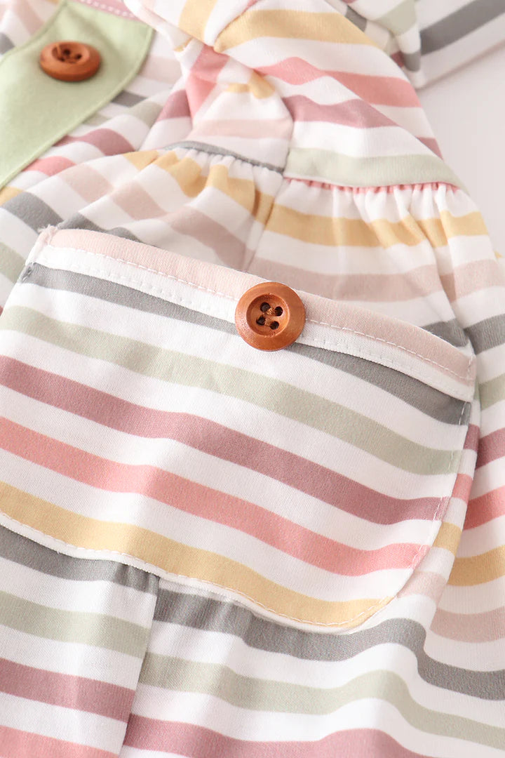 Striped Pocket Ruffle Set