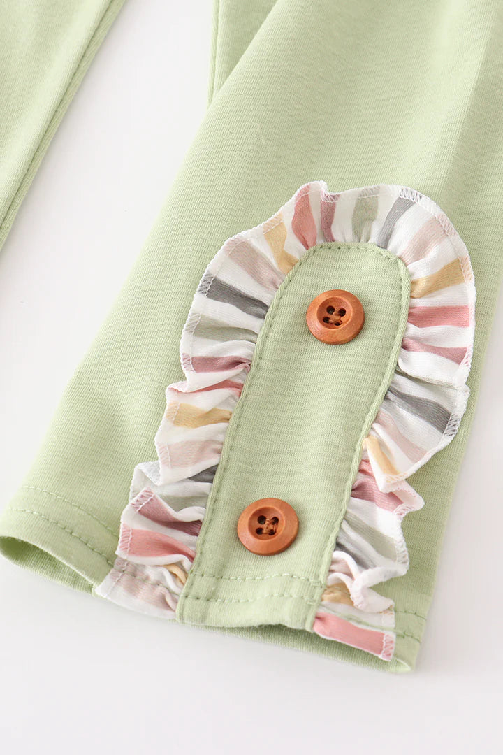 Striped Pocket Ruffle Set