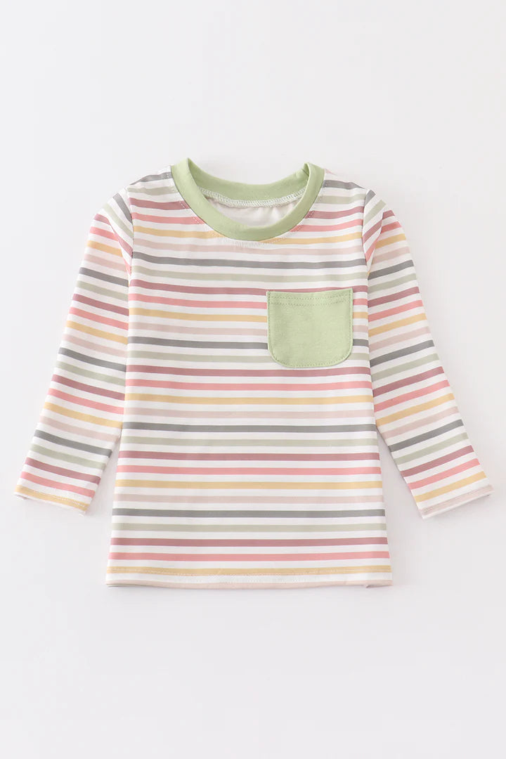 Striped Pocket Long Sleeve Tee