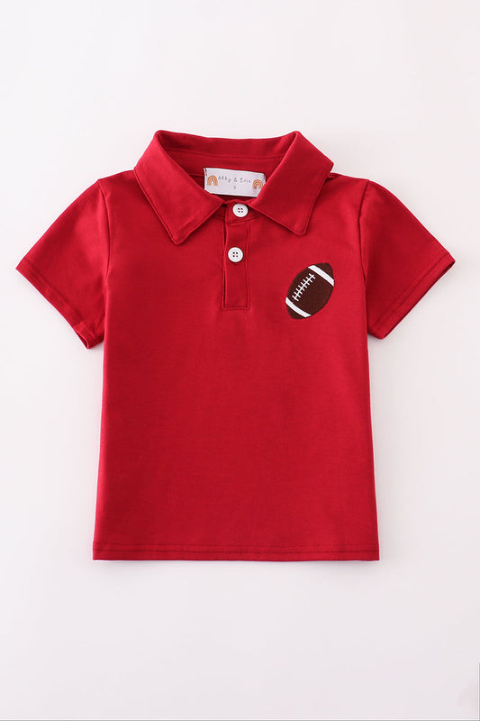Maroon Football Polo