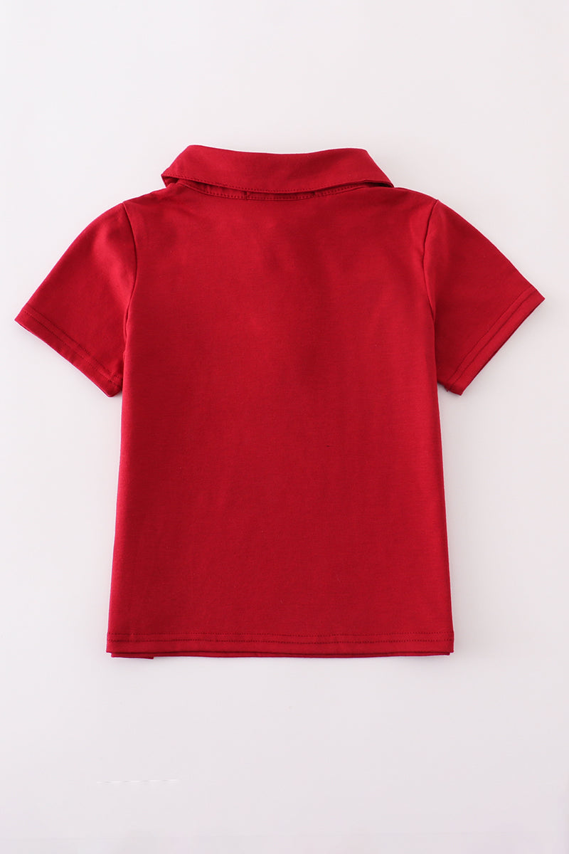 Maroon Football Polo