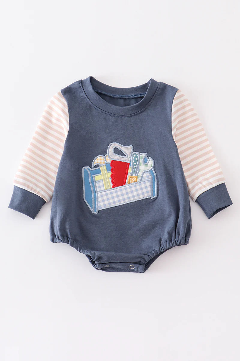 Blue Toolbox Applique Bubble