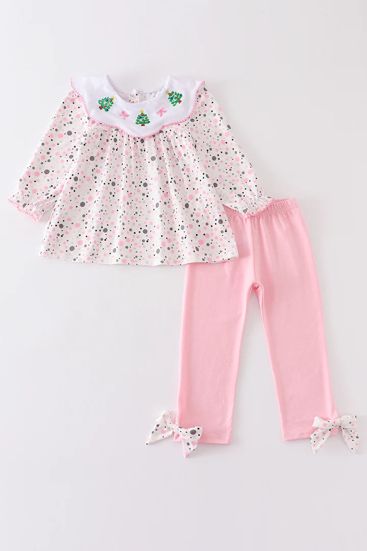Pink Dot Christmas Tree Set