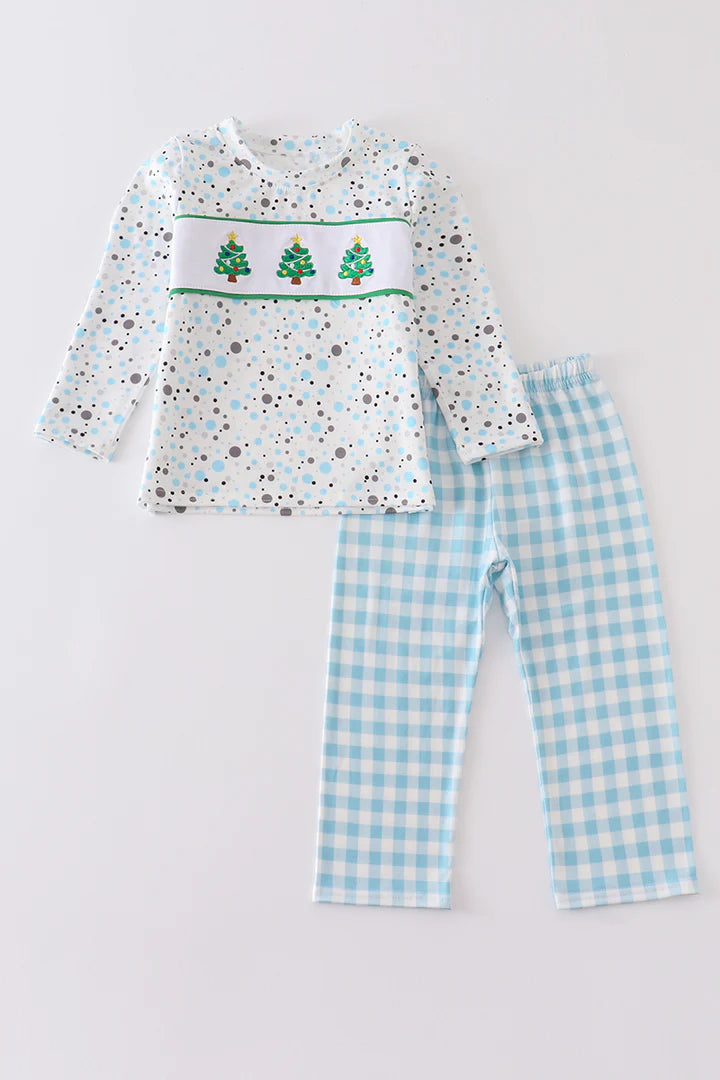 Blue Dot Christmas Tree Set