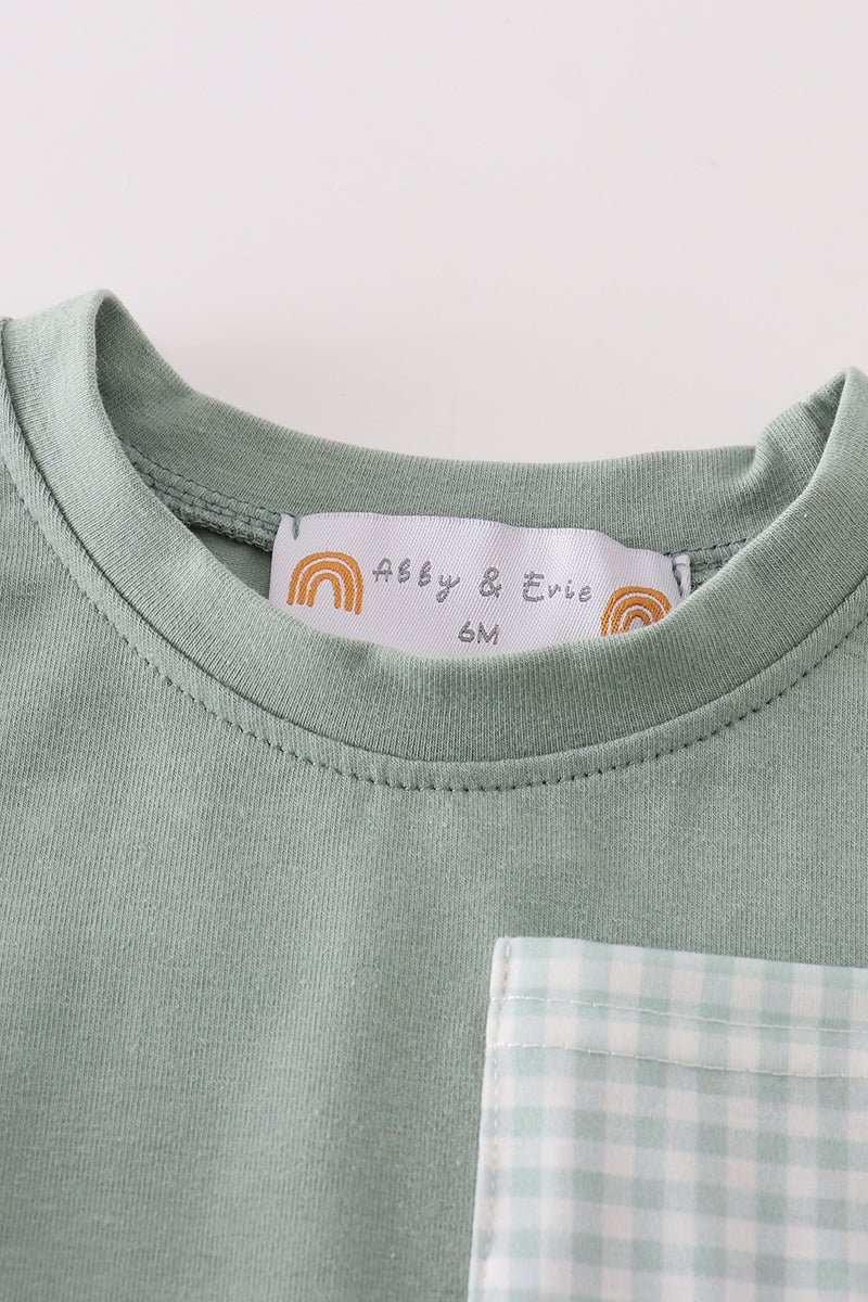 Green Gingham Pocket Bubble