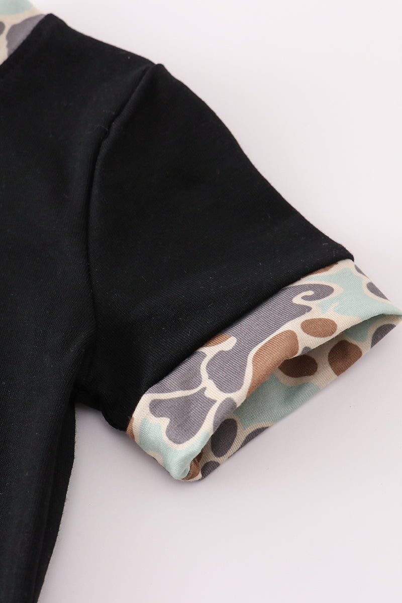 Black Camo Pumpkin Romper