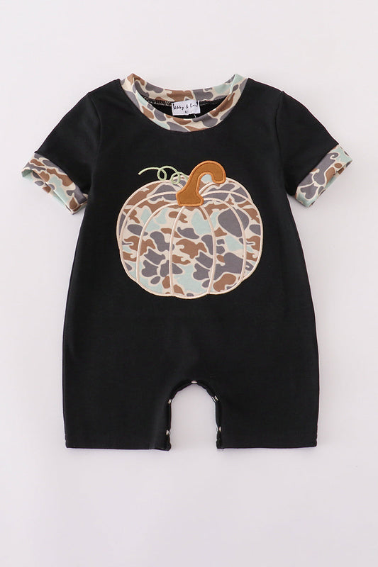 Black Camo Pumpkin Romper