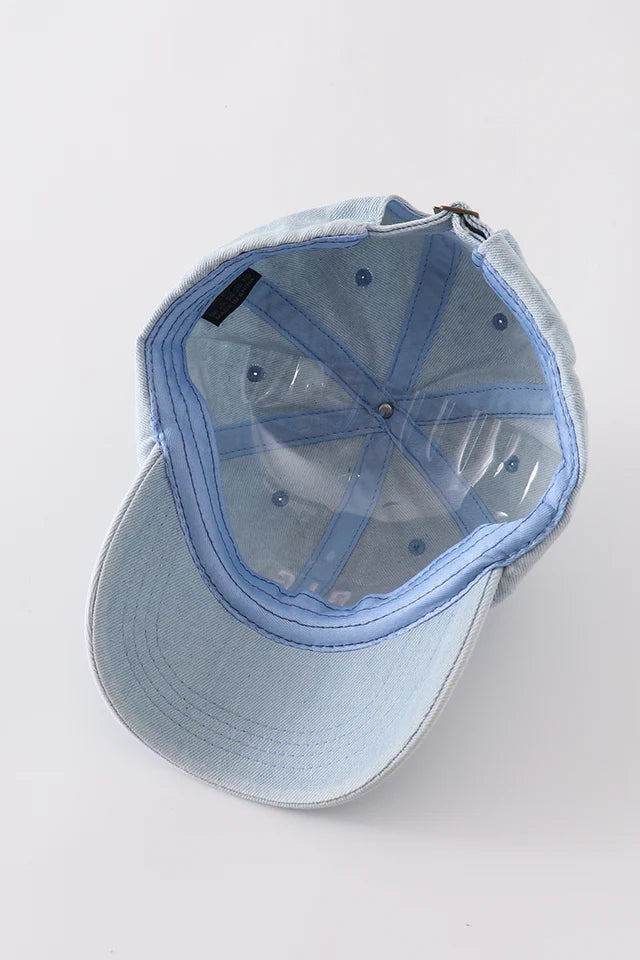 Denim Big / Little Embroidered Cap