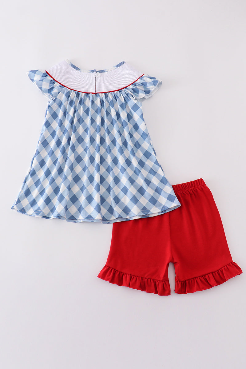 Smocked RWBows Shorts Set