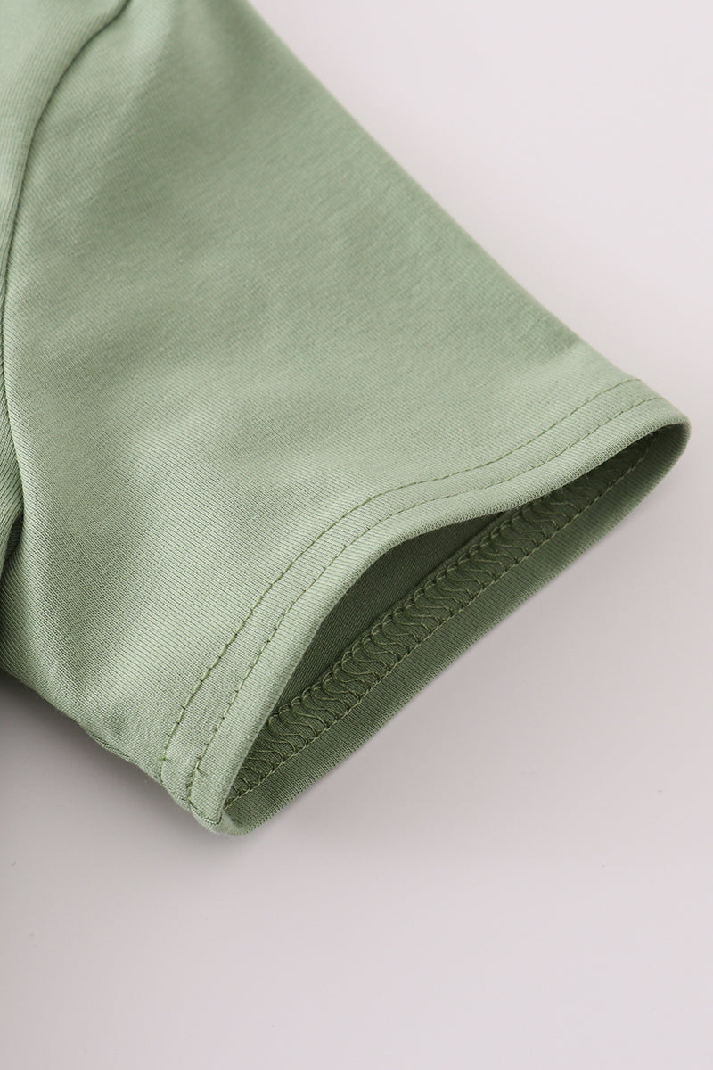 Green Pumpkin Smocked Tee
