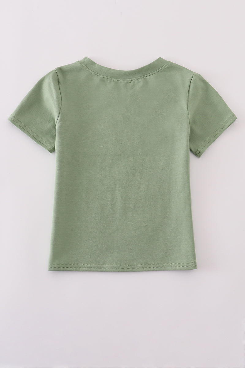 Green Pumpkin Smocked Tee