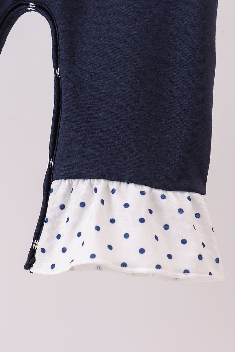 Girls Navy Nativity Romper