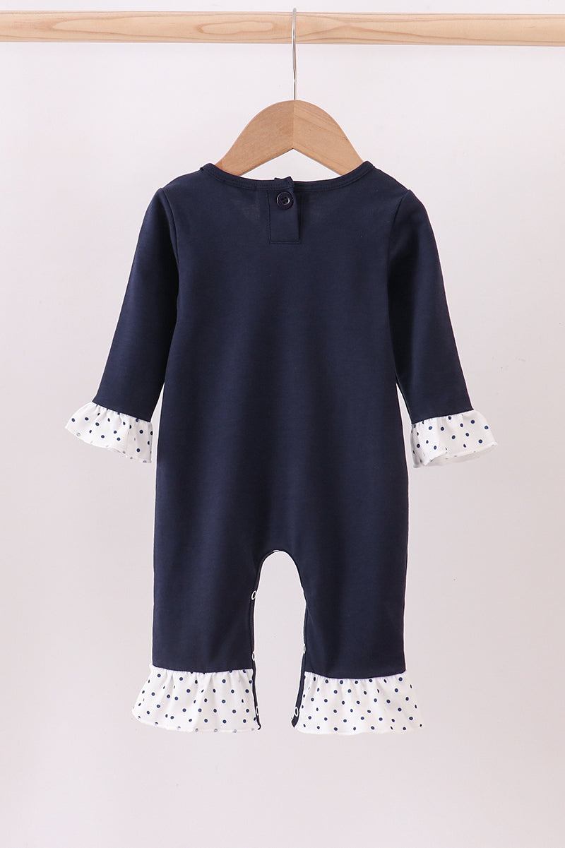 Girls Navy Nativity Romper