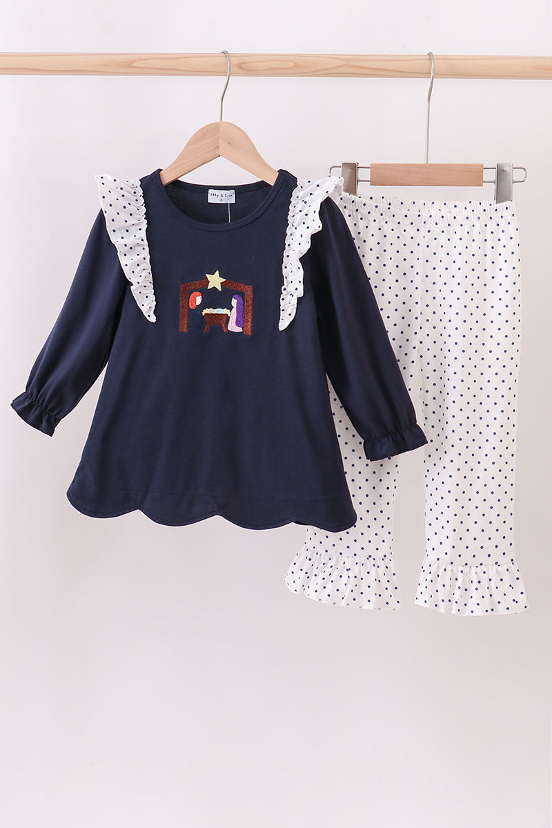 Girls Navy Nativity Set