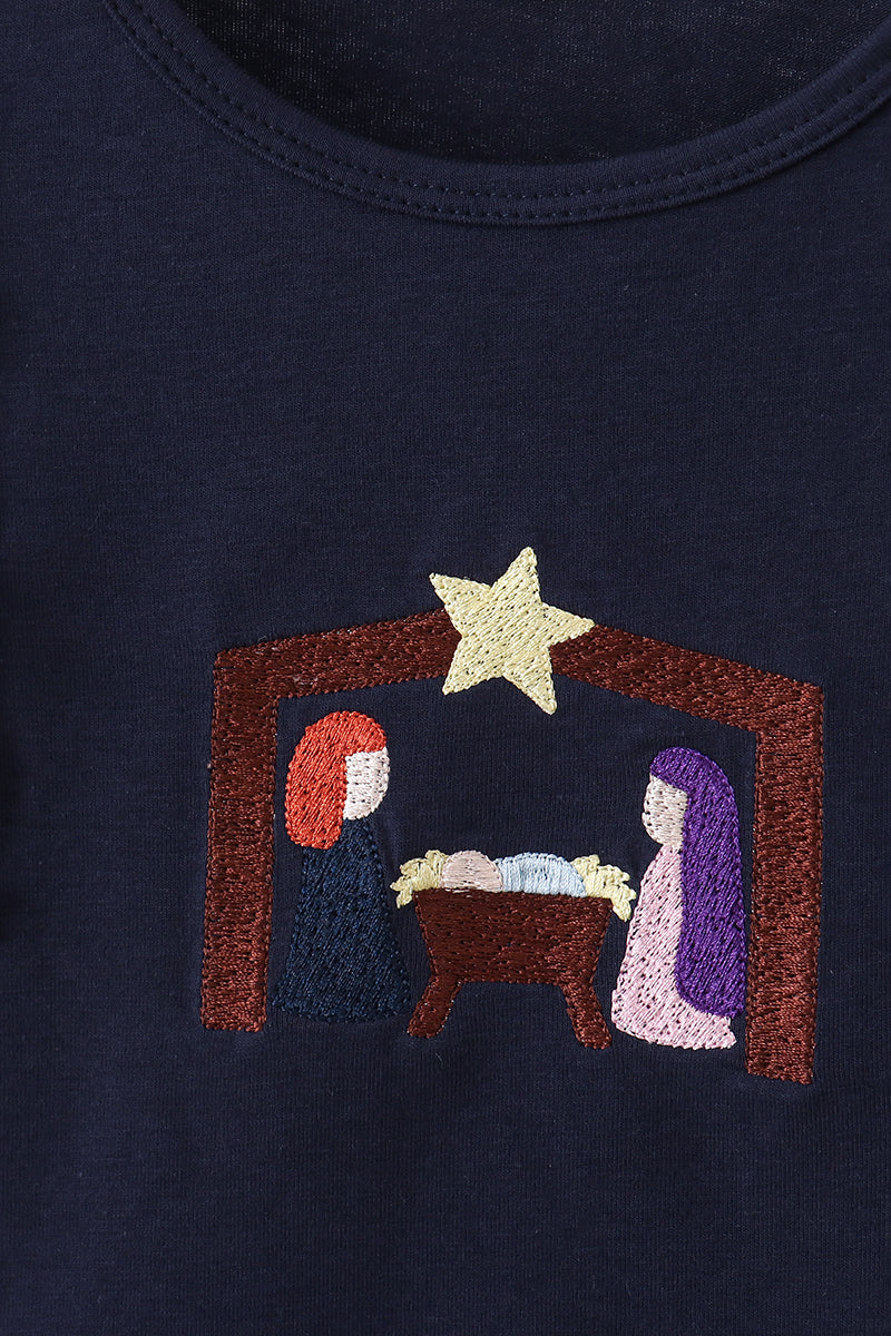 Girls Navy Nativity Set