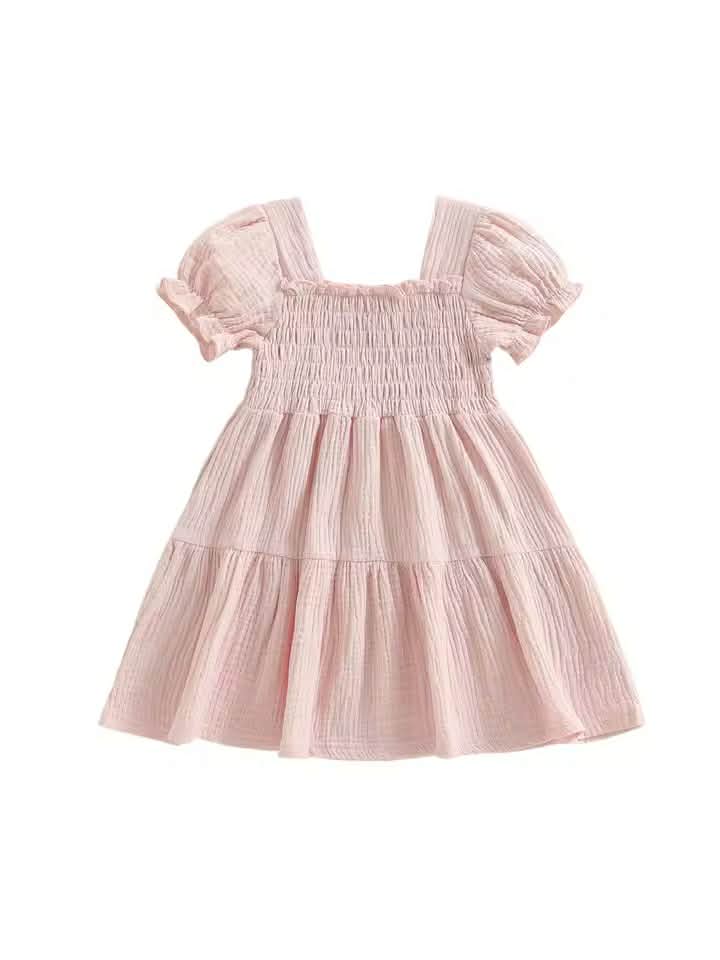 Smocked Linen Dress