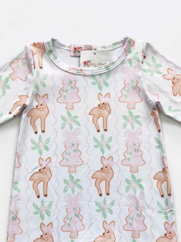 Pink Deer Ruffle Romper