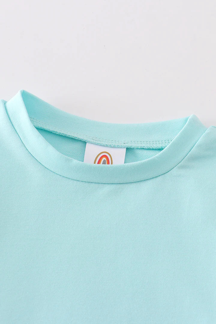 Mint Pink Colorblock Sweatshirt