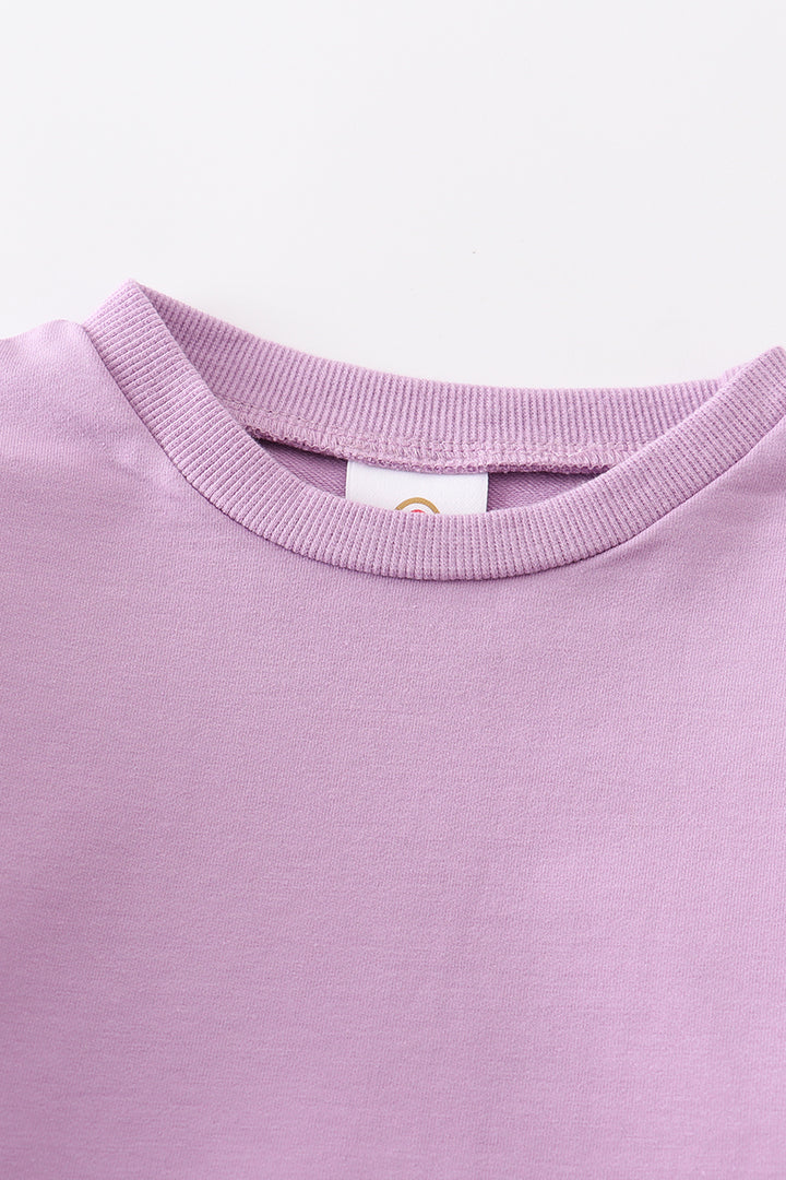Purple Ruffle Sweatshirt
