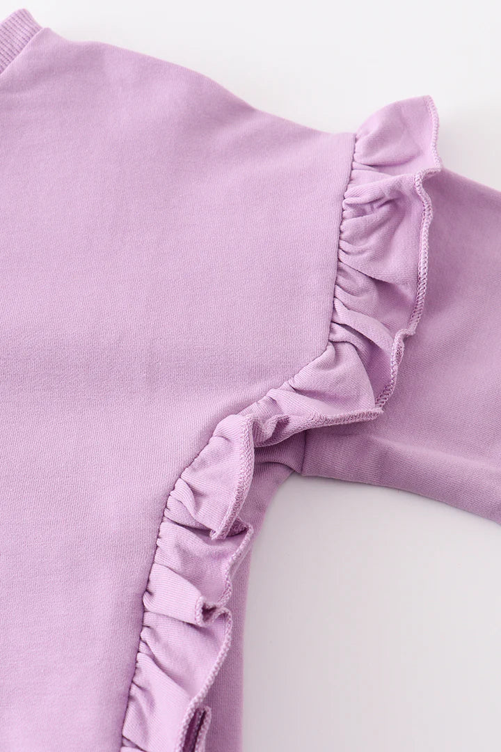 Purple Ruffle Sweatshirt