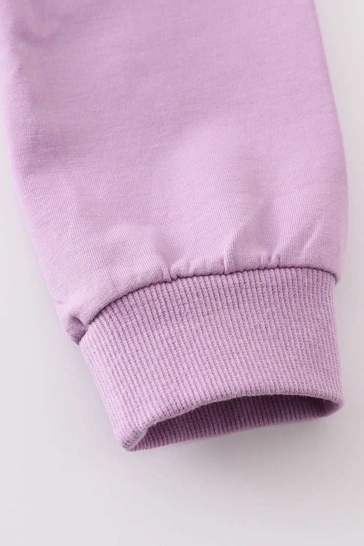 Purple Ruffle Sweatshirt