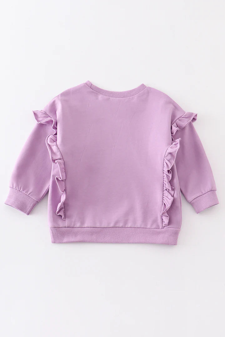 Purple Ruffle Sweatshirt