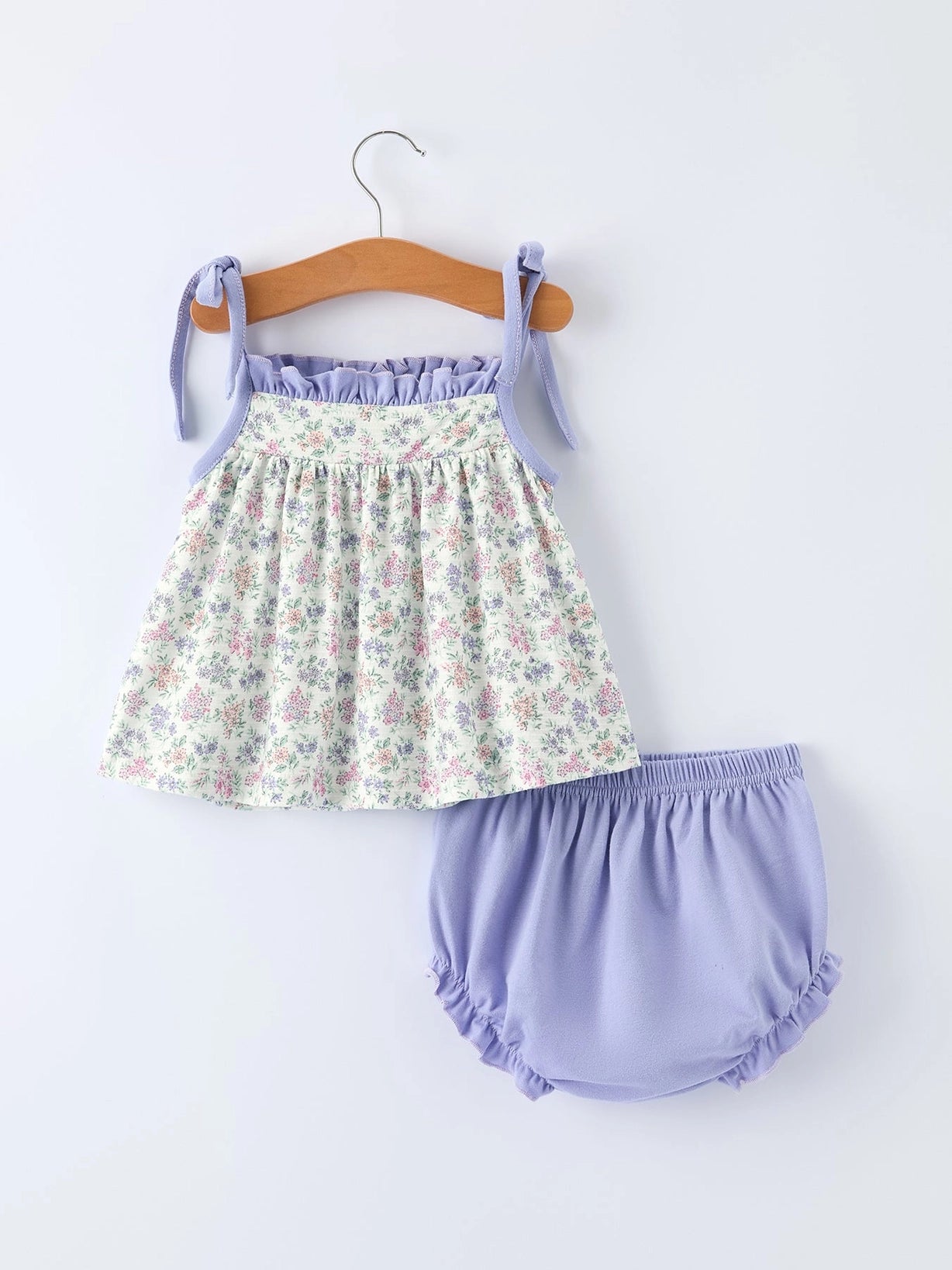 Smocked Purple Floral Set