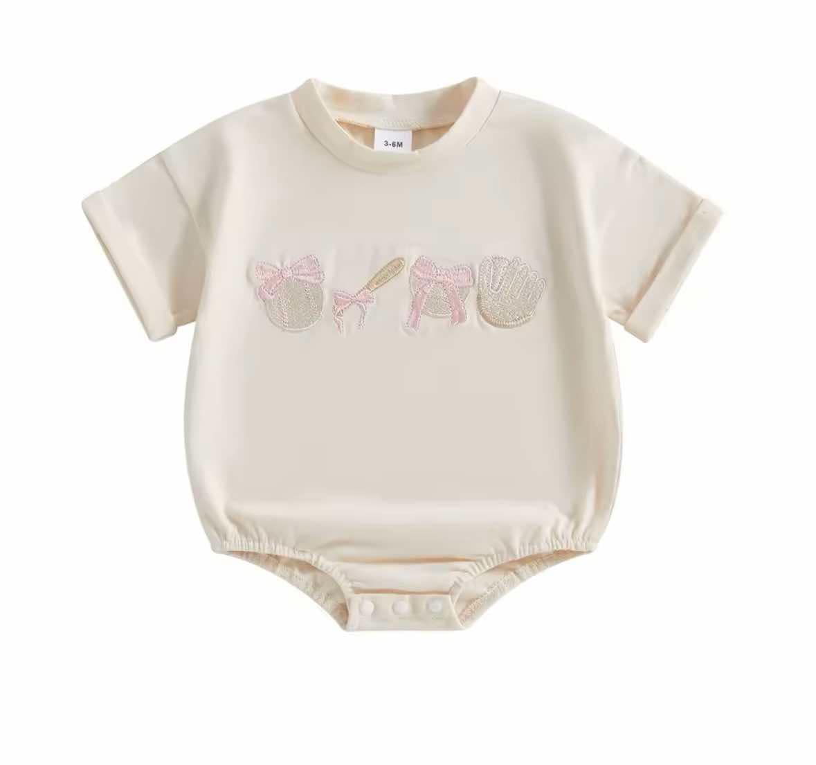 Baseball Bow Bubble Tee