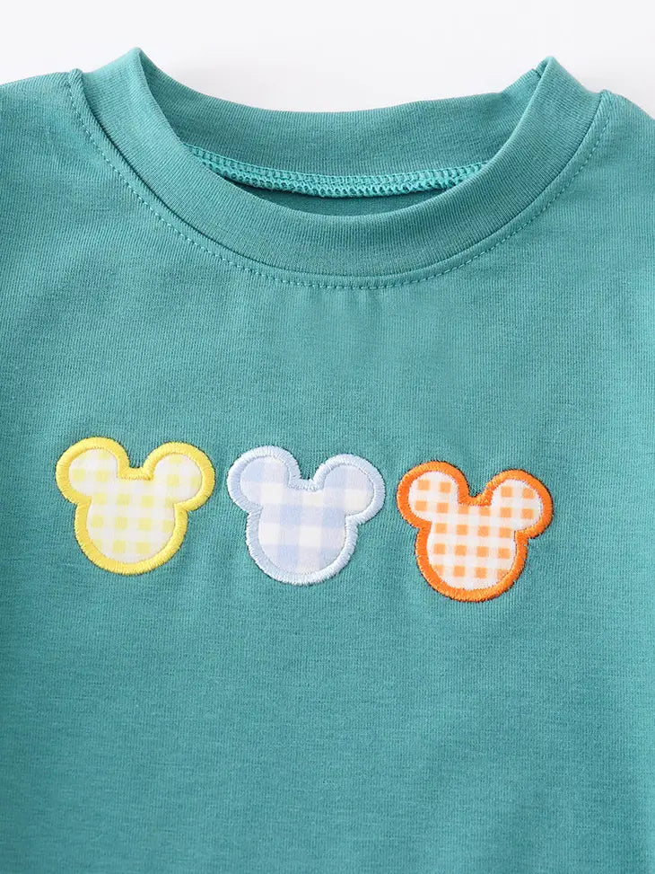 Blue Mouse Applique Bubble