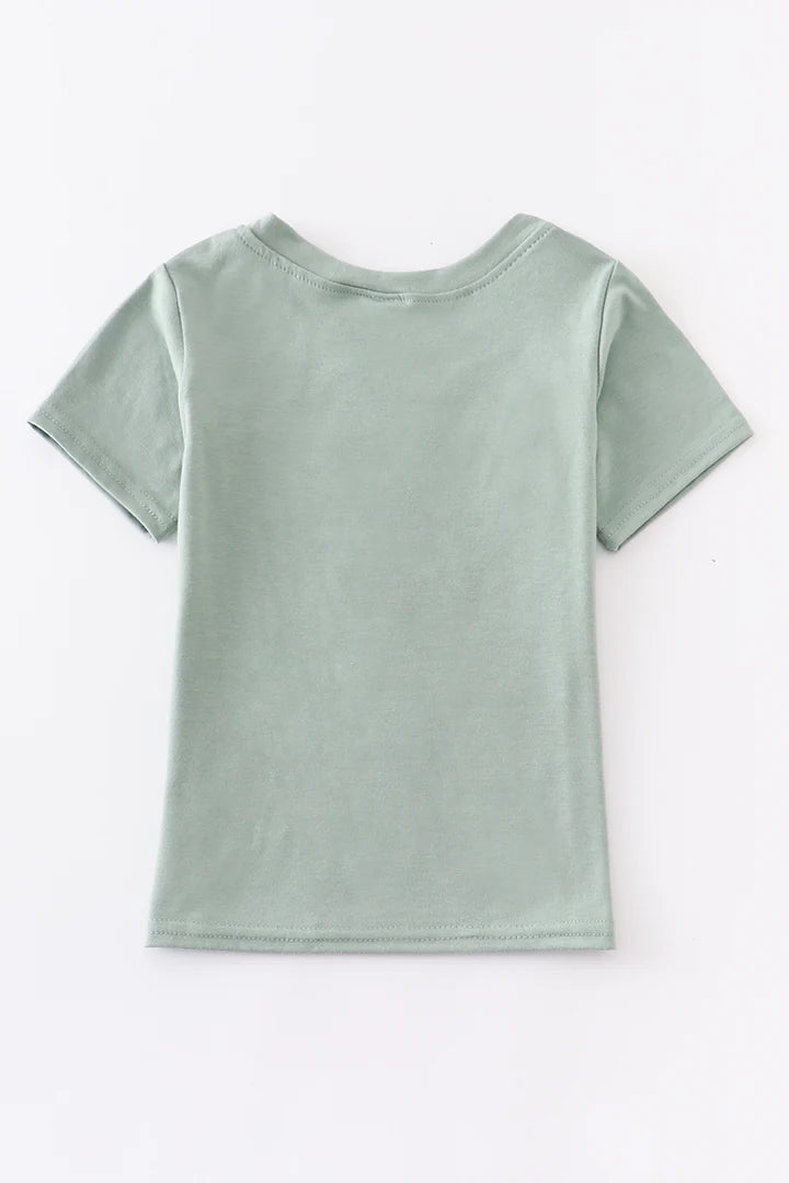 Sage Cow Embroidered Tee
