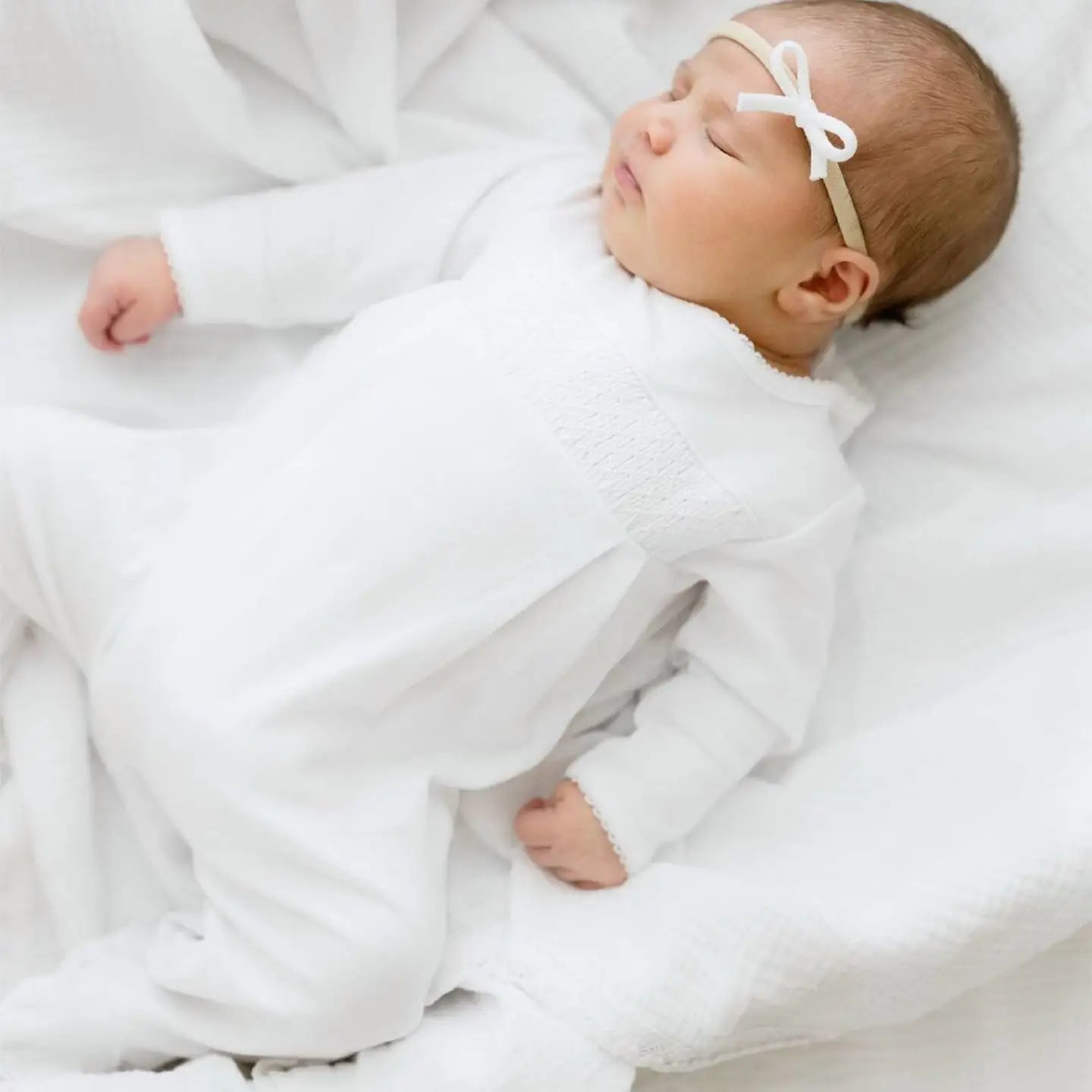 White Smocked Footie