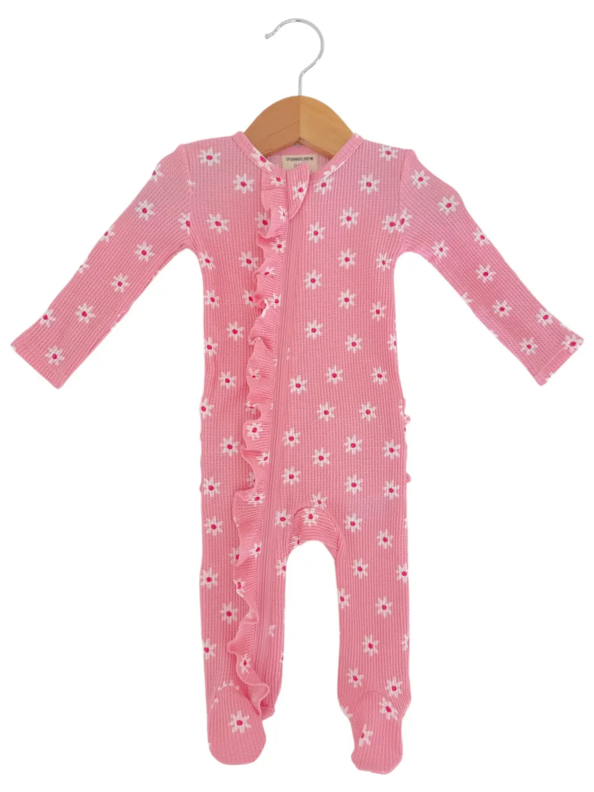 Pink Waffle Knit Sleeper