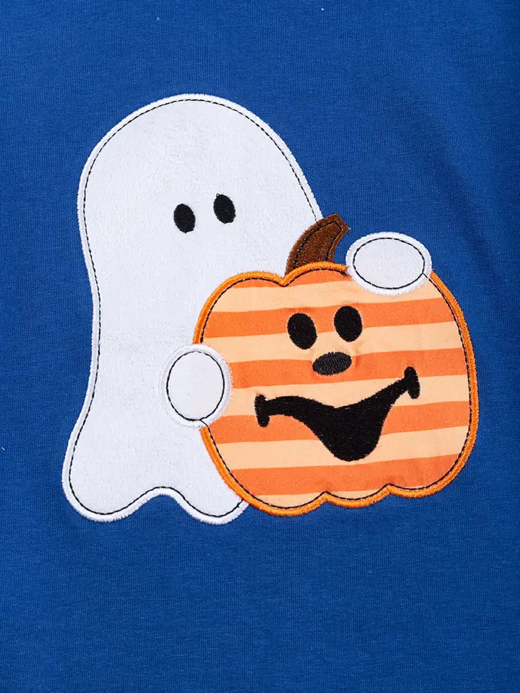 Pumpkin Ghost Applique Top