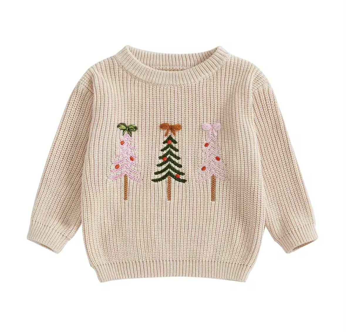 Knit Bow Trees Sweater