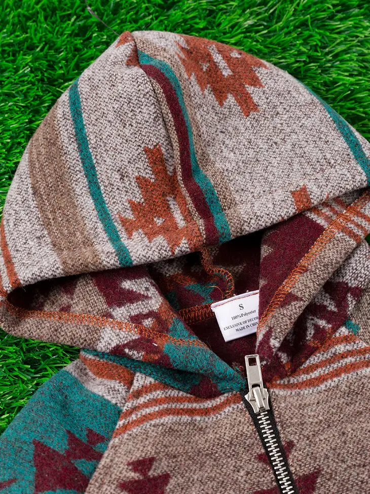Aztec Hooded Pullover