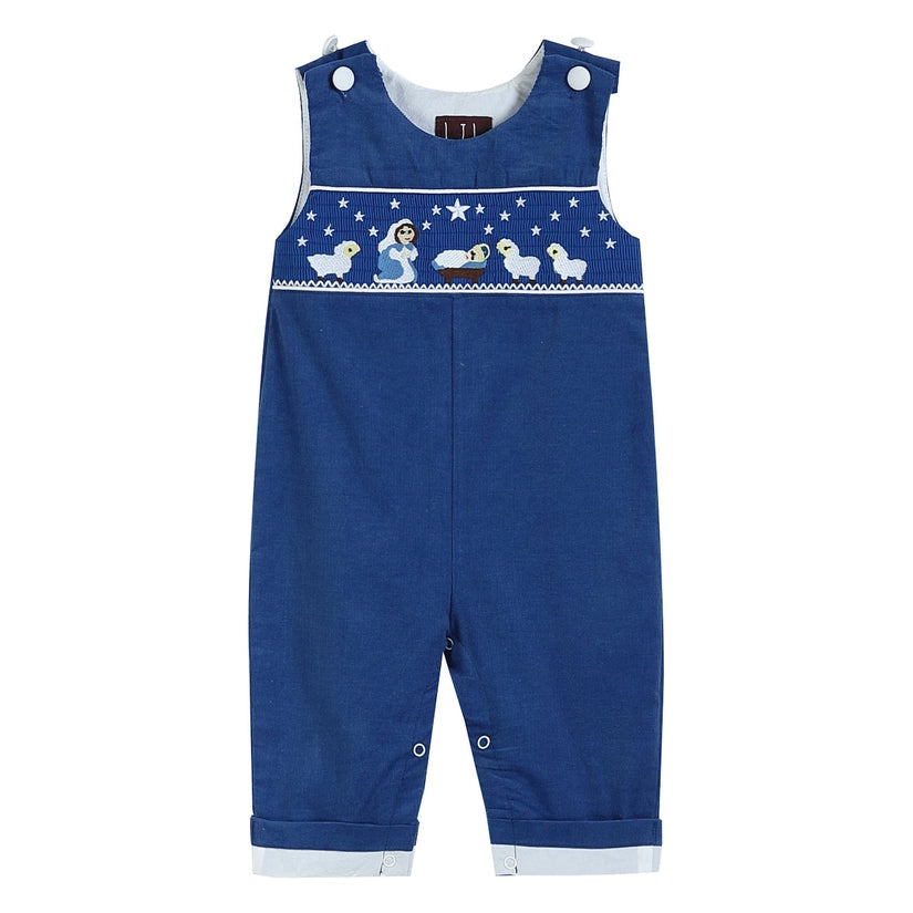 Blue Nativity Smocked JonJon
