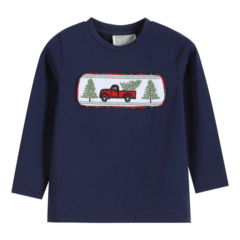 Red Plaid Christmas Tree and Truck Smocked Set